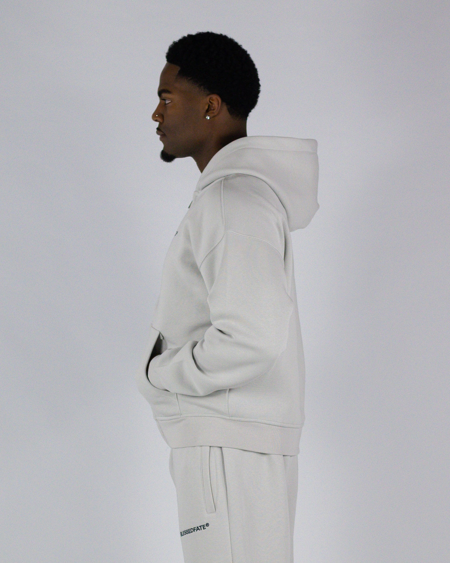 Zip Hoodie -  Light Grey