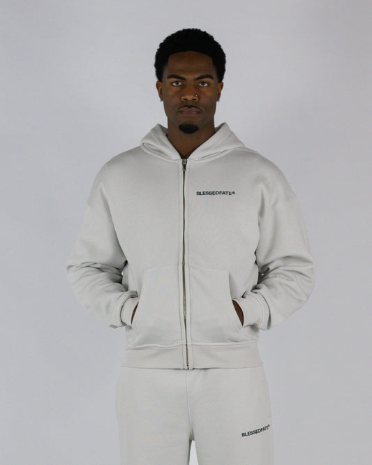 Zip Hoodie -  Light Grey
