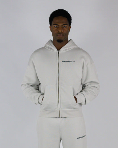 Zip Hoodie -  Light Grey